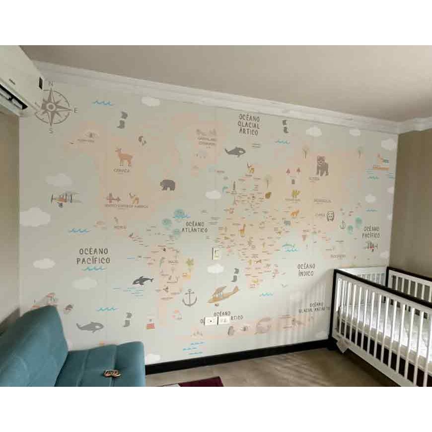 Mapa Mundi Beige